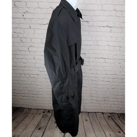 Defense Logistics Agency Garrison All Weather Navy Belted Trench Army Coat 48R - Picture 13 of 13